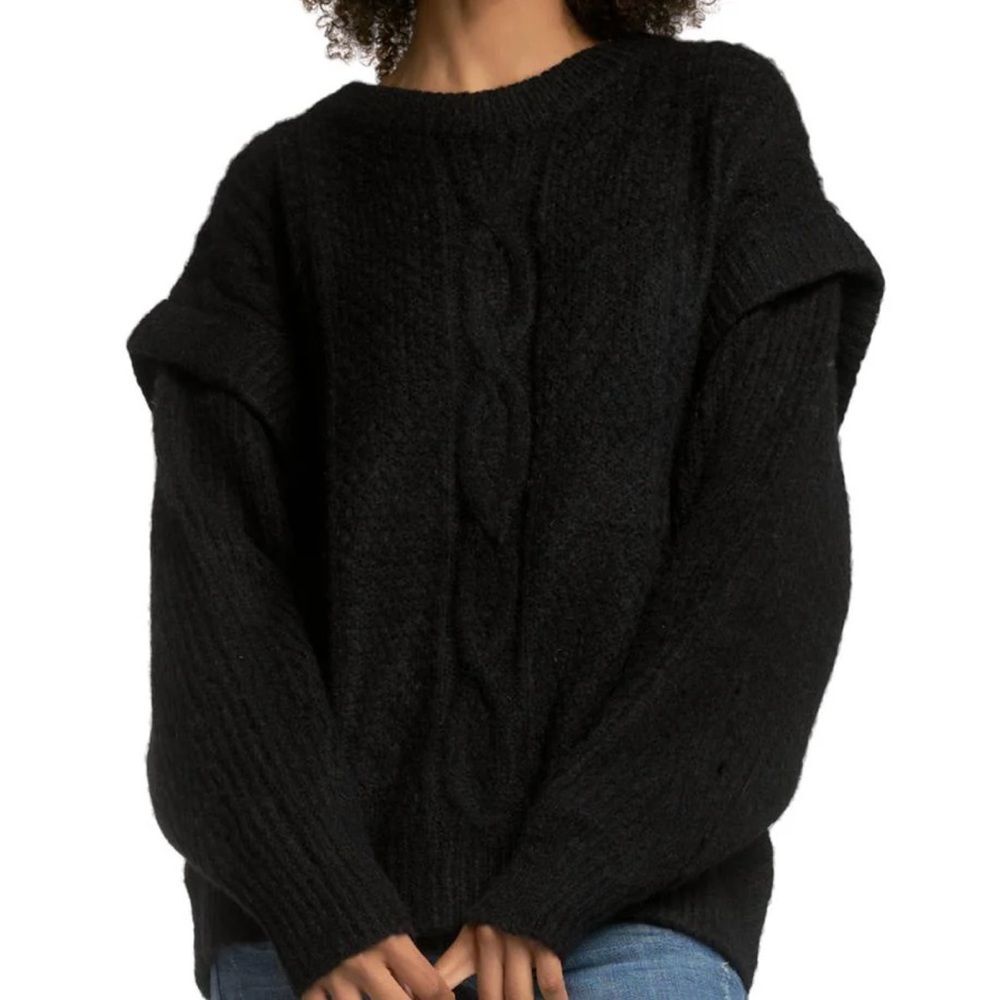 Elan Cable Knit Drop Shoulder Sweater